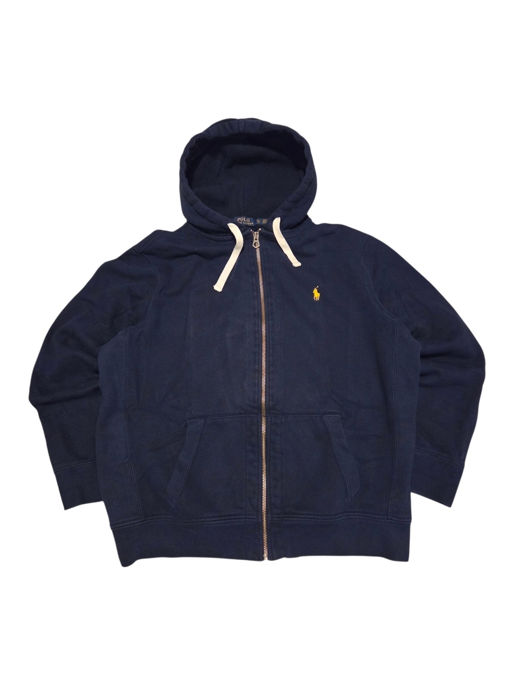 Polo by Ralph Lauren Navy Full-Zip Hoodie with Yellow Pony